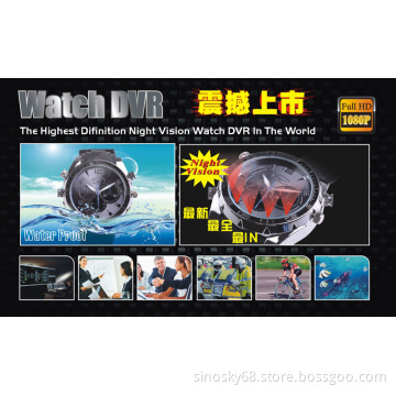 Camera Watch 1080P Waterproof Micro 4LED for Night Vision Video Record 4GB-16GB (QT-IR014)